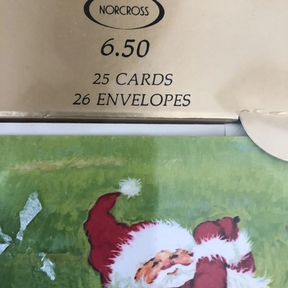 Vintage 1981 Norcross Christmas Greeting Cards Santa Playing Golf. Set of 25 - Picture 3 of 6